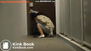 Japanese woman diarrhea outside (1/5)