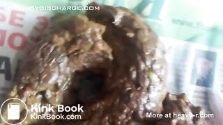 Big shit from a sexy milf's asshole