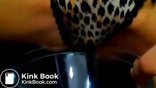 camgirl pees and licks her poo stained panties