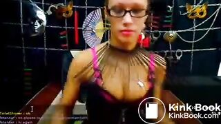 camgirl pees and licks her poo stained panties