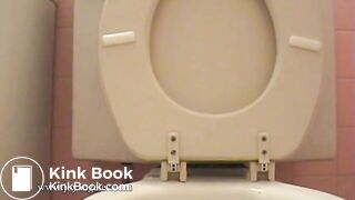 Sexy girl shits over the toilet for us