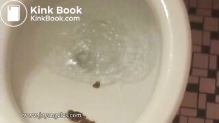 Sexy girl shits over the toilet for us
