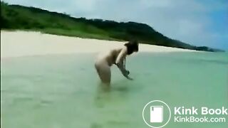 (SMEARING) (VINTAGE) Japanese Lesbians Skinny Dip and Shit in the Ocean