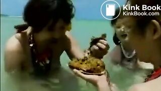 (SMEARING) (VINTAGE) Japanese Lesbians Skinny Dip and Shit in the Ocean