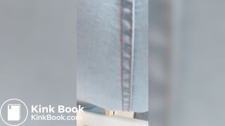 cute girl fills her blue jeans