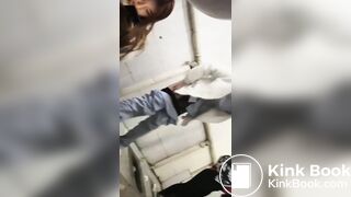 Beautiful Chinese girl pooping in public toilet part1