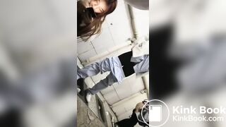 Beautiful Chinese girl pooping in public toilet part1