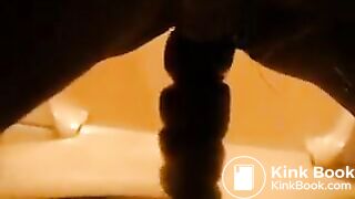 german mistress poops a big turd in toilet