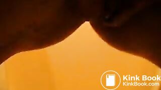 german mistress poops a big turd in toilet