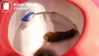 Hot Blondie moans and poop a big pile