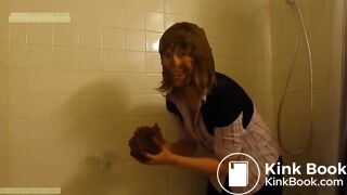 Girl pooping in pants and passing the shit in the face