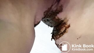 Huge Pink Panty Poop Jeans Skirt