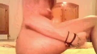 (LOW QUALITY) Blonde Camgirl Shitting into a Bowl For Her Viewers