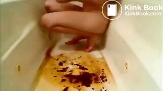 adorable and sexy naked brunette has diarrhea n pees