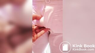 Panty poop and poop on white jeans then smearing