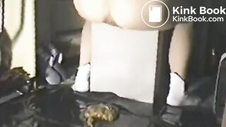 CUBE - japanese girl dropping big pile of poop