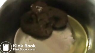 Girl shitting dog bowl