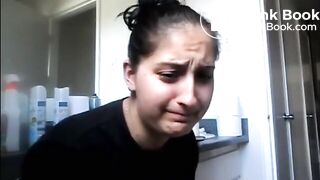 Woman shows her poops in the toilet