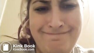 Woman shows her poops in the toilet