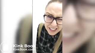 Sexy blonde takes soft shit