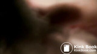 japanese girl in glasses spreads legs and shits