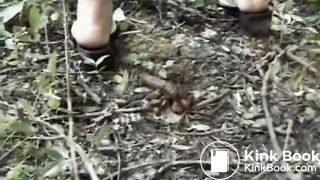 BBW Shits Outside In Forest