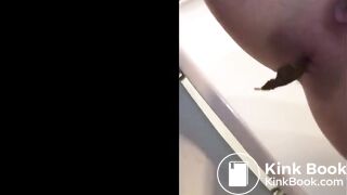 Super Sexy Blonde Girl Pee's, Farts, And Poops Over The Toilet