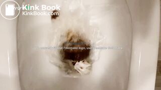 beautiful sexy blonde with mask pooped and peed