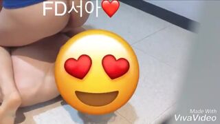 Pretty korean queen girl pooping and pissing on her slave