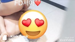 Pretty korean queen girl pooping and pissing on her slave