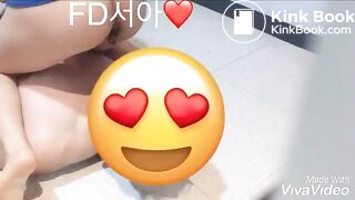 Pretty korean queen girl pooping and pissing on her slave