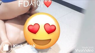 Pretty korean queen girl pooping and pissing on her slave