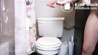 Brunette Shitting On Toilet
