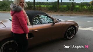 german girl shitting on roadside
