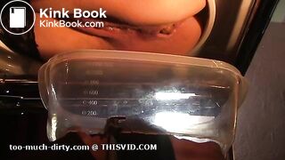 Mistress in lingerie shitting on a slave face