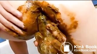 Heavy scat masturbation