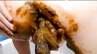 Heavy scat masturbation