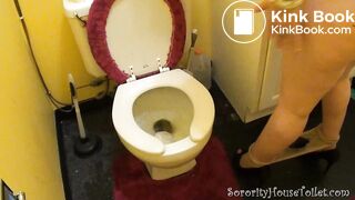 girl on toilet pooping