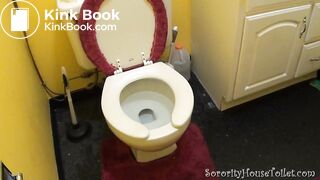 girl on toilet pooping