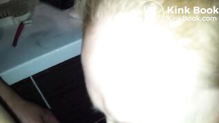 pig eats shit off his cock