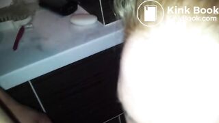 pig eats shit off his cock