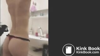 girl pooping on toilet