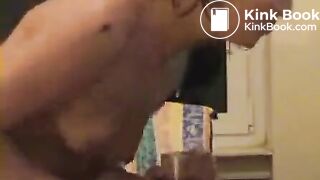 Dirty girl scat bathing