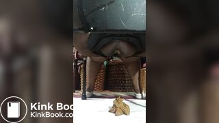 Black fat girl shitting.