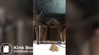 Black fat girl shitting.