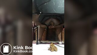 Black fat girl shitting.