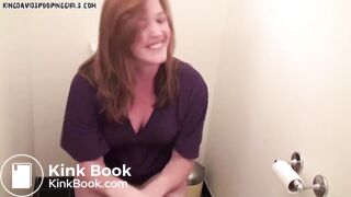 Girl on the toilet pooping and farting