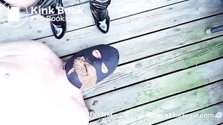 Mistress shit on slave mouth from toilet chair