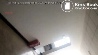 Chinese shitting on public squat toilet