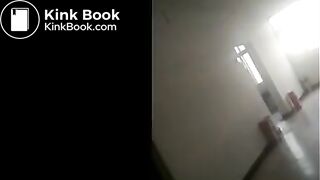 Chinese shitting on public squat toilet